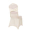 Spandex Chair Cover with Silver Rhinestone Buckled Sash Band Ivory - Stretch Fitted Slipcover