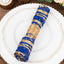 Sequin Mesh 20"x20" Napkin Royal Blue Gold - Wave Embroidered Reusable Napkin