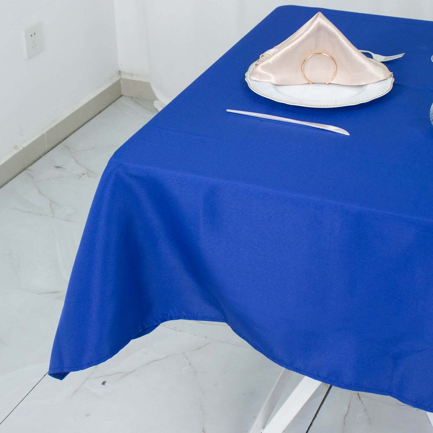 Premium Polyester 54"x54" Square Tablecloth Royal Blue - Stain and Wrinkle-Resistant 220GSM Table Cover