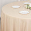 Premium Polyester 132" Round Tablecloth Beige - Seamless 220GSM Wrinkle-Resistant Table Cover