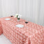 Satin 90"x132" Rectangle Tablecloth Dusty Rose - Grandiose 3D Rosette Seamless Table Cover