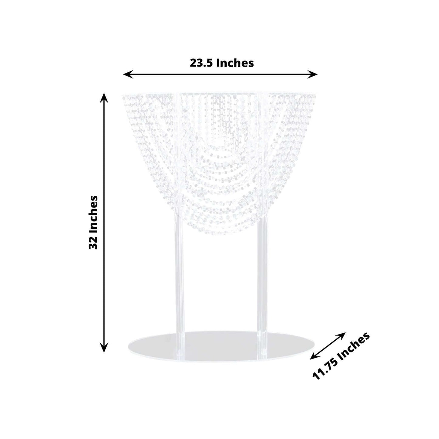 Acrylic Wedding Bouquet Pillar Centerpiece Crystal Chandelier Design - Large Flower Arrangement Table Stand 32"