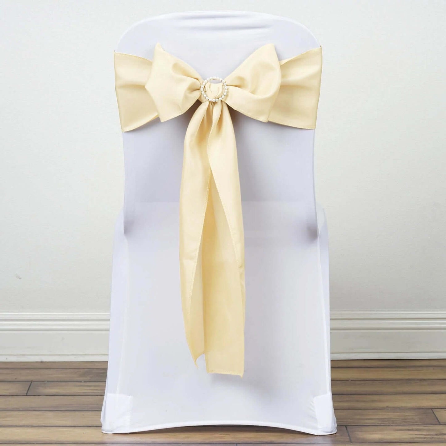 5 Pack Polyester Chair Sashes Beige 6"x108"