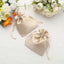 12 Pack 5"x7" Beige Satin Drawstring Wedding Party Favor Gift Bags