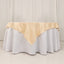 Lamour Satin 54"x54" Table Overlay Square Tablecloth Beige - Durable & Silk-Like Table Cover