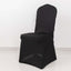 Satin Rosette Chair Cover for Banquet Chairs Black - Stretch Fitted Slip-On Slipcover
