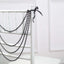 Faux Pearl Beaded 16" Chair Back Garland Sash Black Gatsby-Inspired Style - Pre-Tied Chic Wedding Decor for Chiavari Chairs