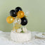 11 Pcs Balloon Cake Topper Black, Clear and Gold - Whimsical Clustered Mini Garland Cake Inserts DIY Party Decorations