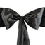 5 Pack Satin Chair Sashes Black - Durable Chair Bows with Shiny Finish for Classy Event Chair Decor 6"x106"