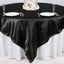 Satin 90"x90" Table Overlay Square Tablecloth Black - Smooth Finish Table Topper