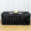 Satin 21ft Table Skirt Black - Pleated Double Drape Table Cover