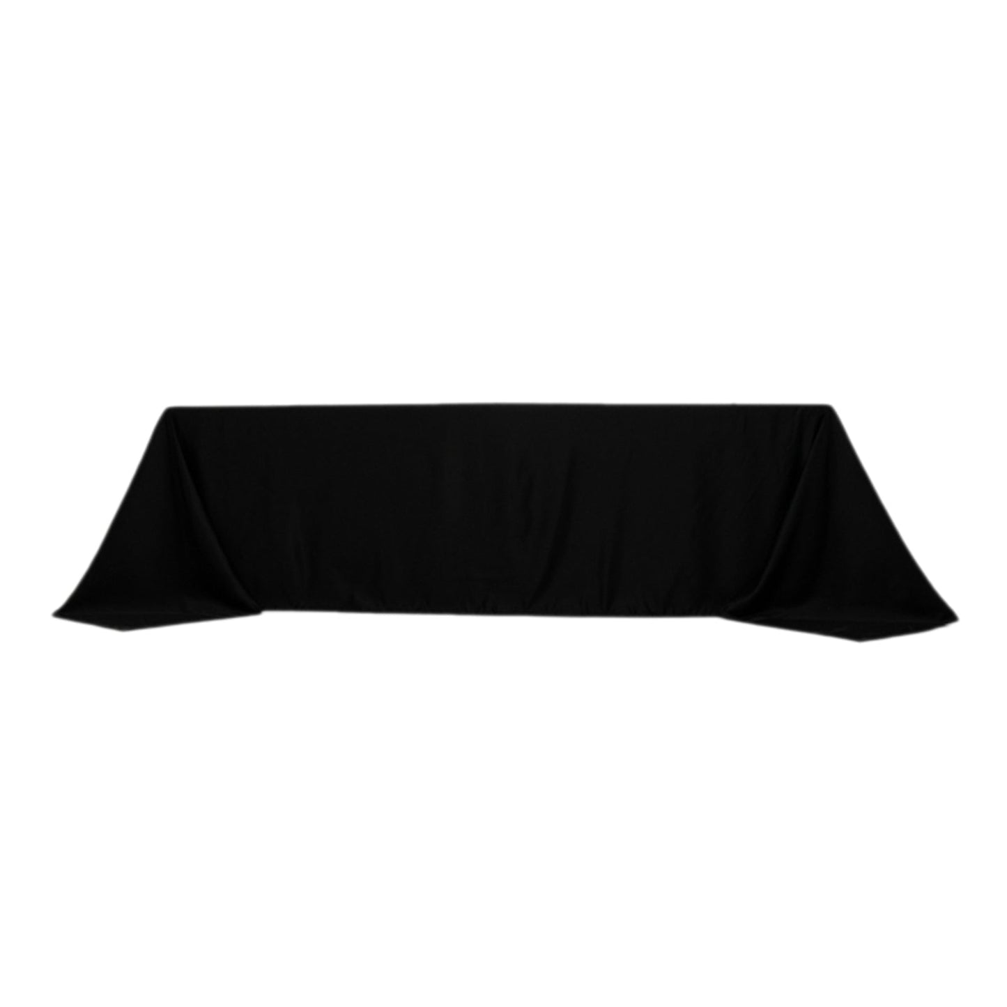 Lamour Satin 90"x156" Rectangle Tablecloth Black - Luxurious, Soft Seamless Table Cover for Stylish Settings