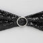 5 Pack Sequin Spandex Chair Sashes Black - Sparkly Stretch Chair Bands for Glamorous Events 6"x15"