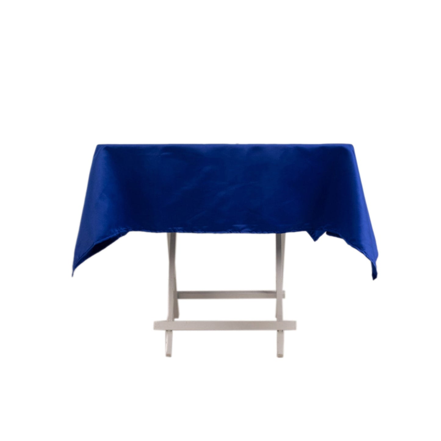 Lamour Satin 54"x54" Square Tablecloth Royal Blue - Durable & Silk-Like Table Cover