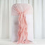 1 Set Chiffon Hoods Chair Sashes with Willow Ruffles Design Blush - Stylish Chair Bow Decor