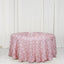 Satin 120" Round Tablecloth Blush - Grandiose 3D Rosette with Seamless Finish Table Cover