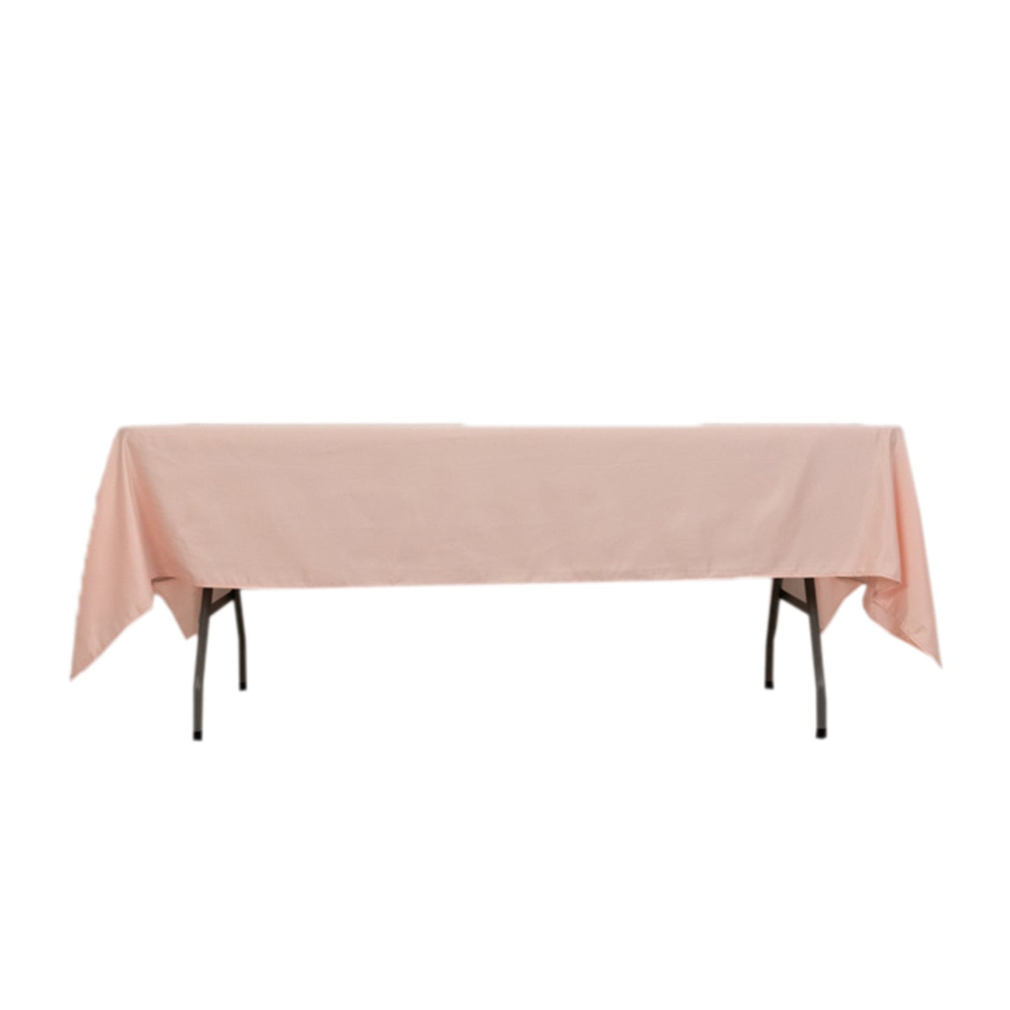 Lamour Satin 60"x102" Rectangle Tablecloth Blush - Durable & Silky Soft Feel Table Cover