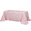 Satin 90"x132" Rectangle Tablecloth Blush - Grandiose 3D Rosette Seamless Table Cover