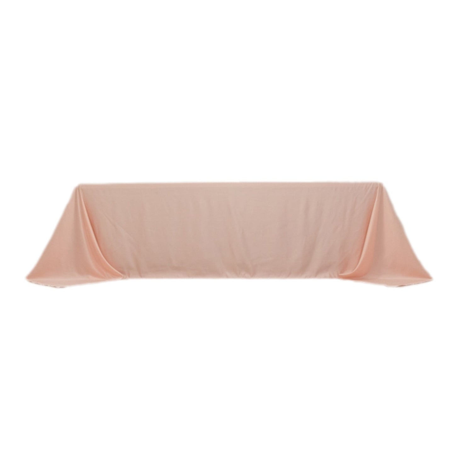 Lamour Satin 90"x156" Rectangle Tablecloth Blush - Luxurious, Soft Seamless Table Cover
