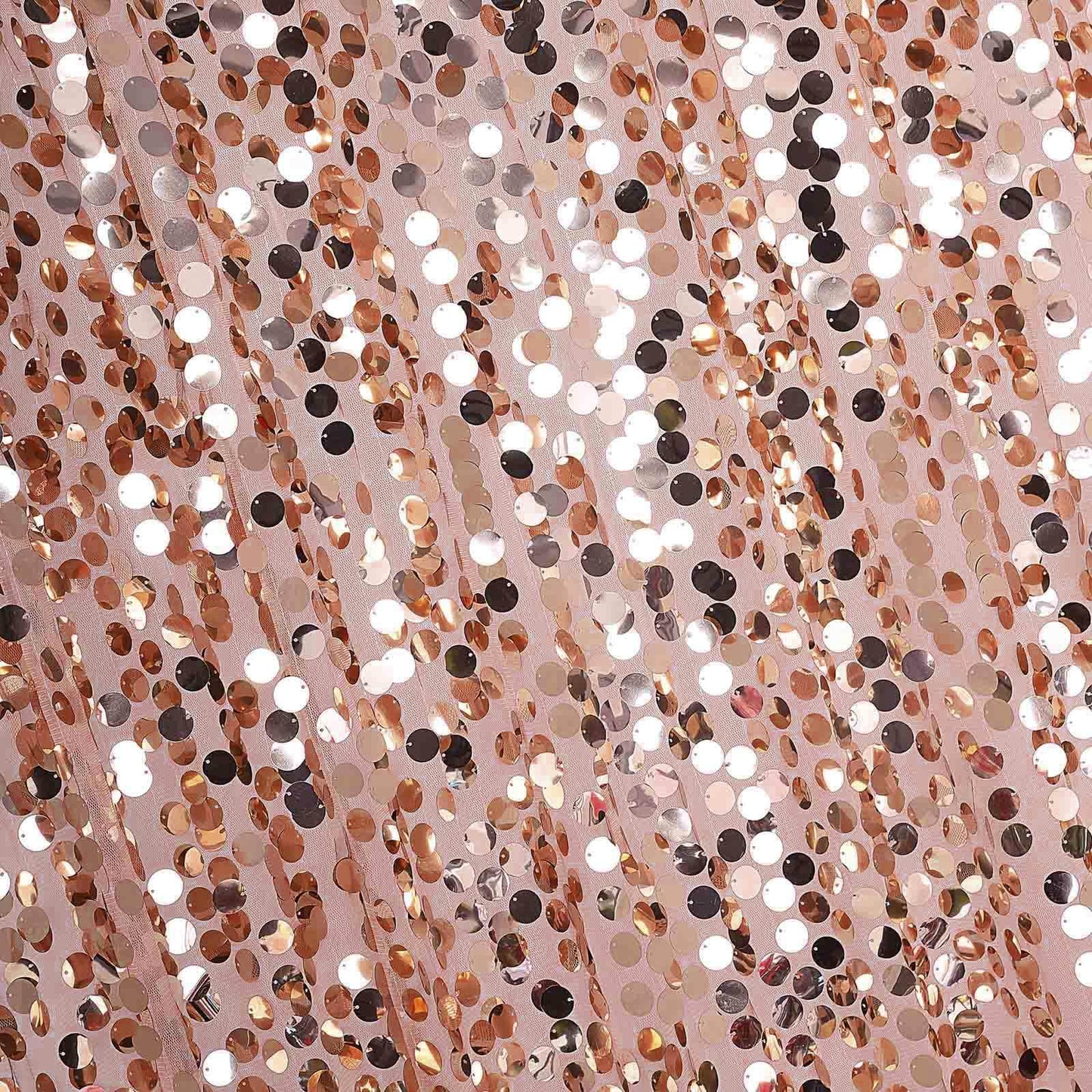 20ftx10ft Blush Big Payette Sequin Event Curtain Drapes, Backdrop Event Panel