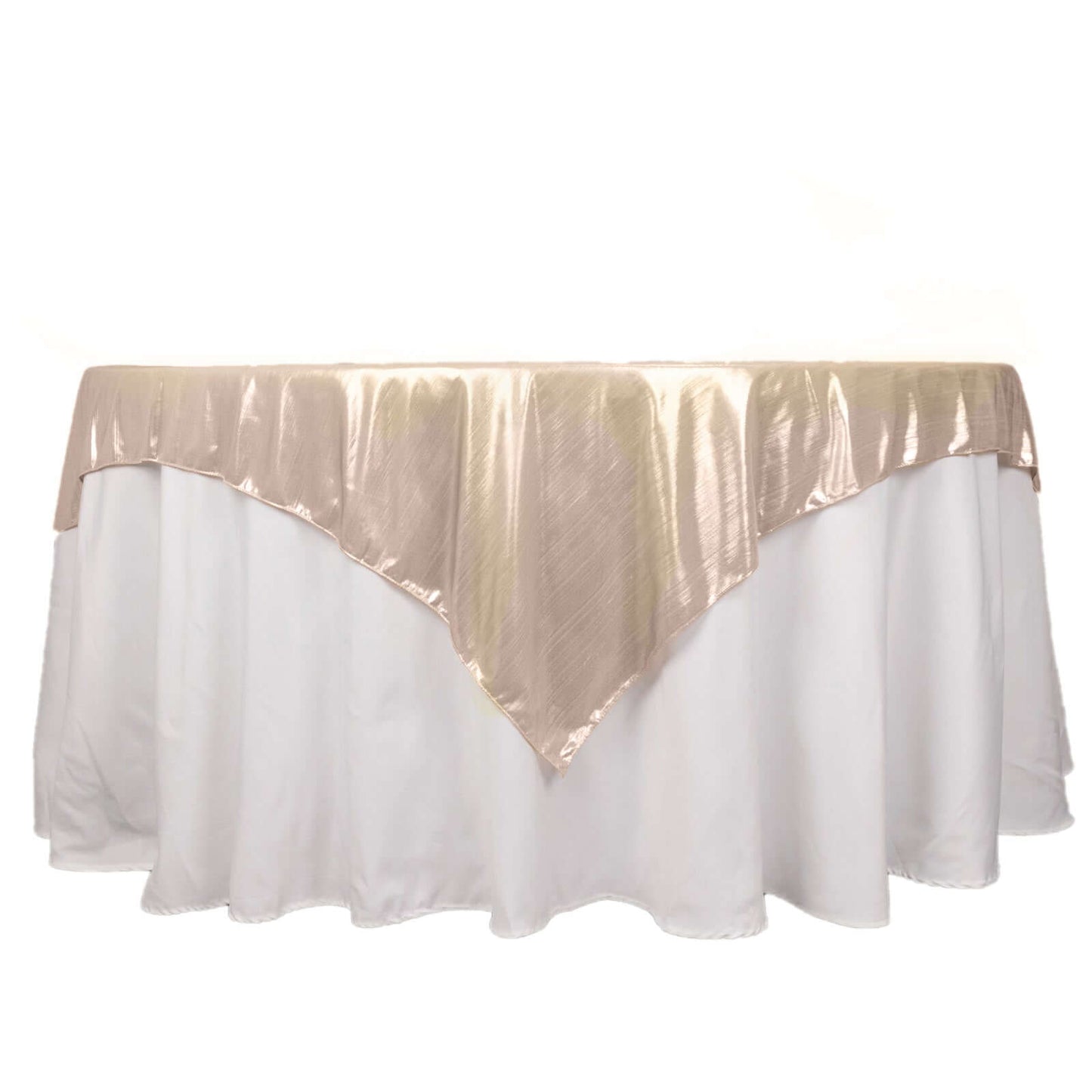 Polyester 72"x72" Table Overlay Square Tablecloth Blush - Sequin Dots Wrinkle-Free Table Cover