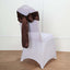 5 Pack Satin Chair Sashes Chocolate - Durable Chair Bows with Shiny Finish 6"x106"