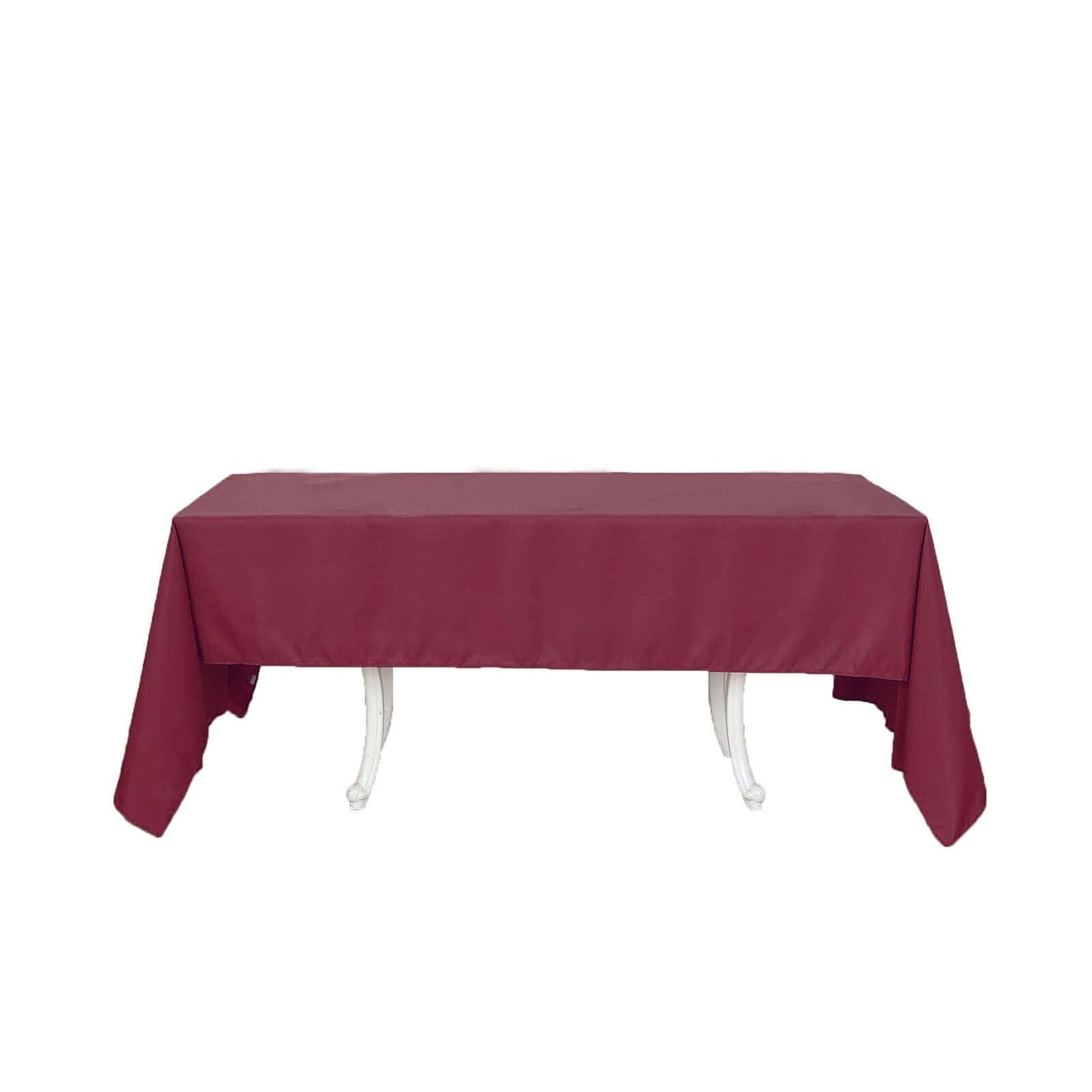 Polyester 60"x126" Rectangle Tablecloth Burgundy - Wrinkle-Resistant Table Cover