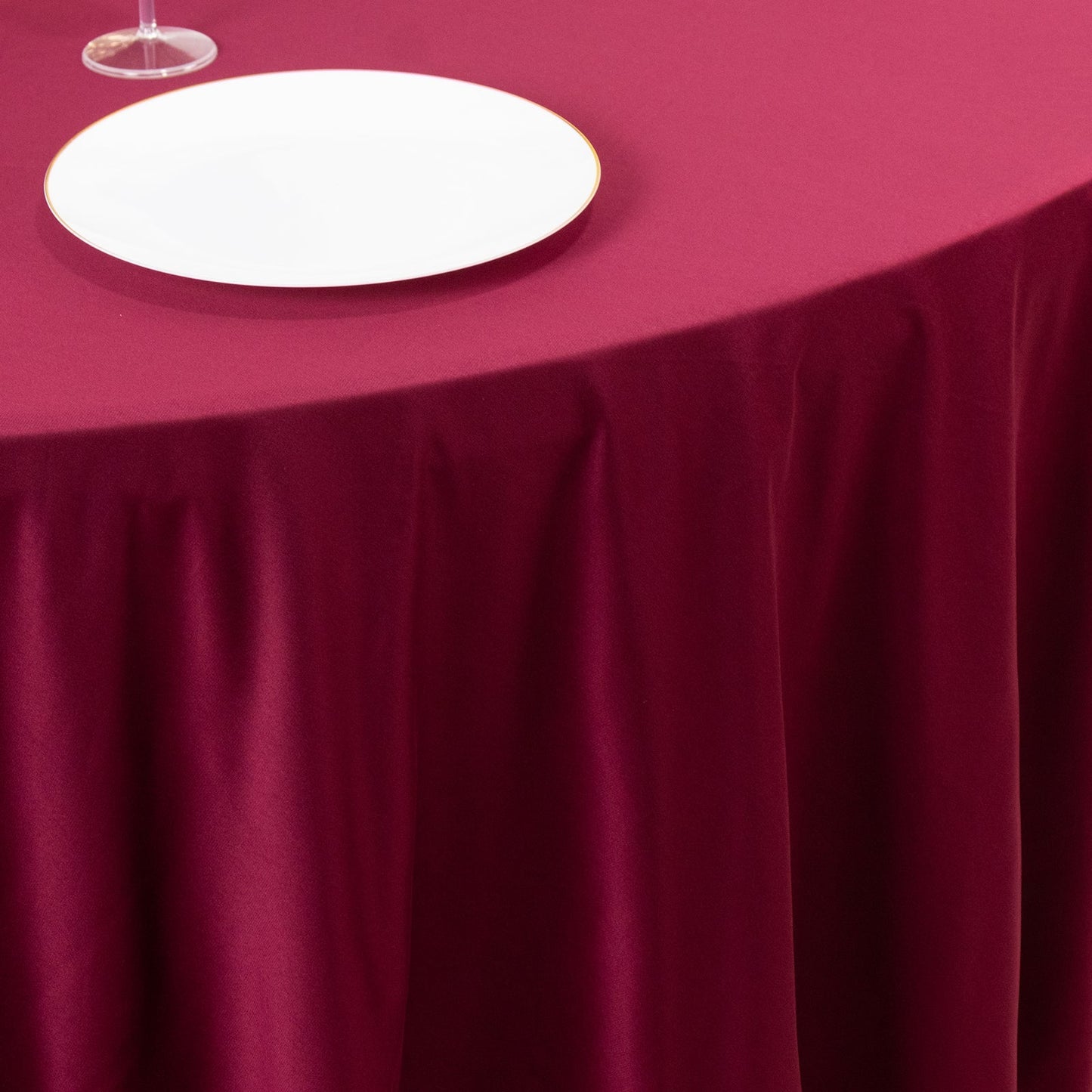Scuba Round 108" Tablecloth Burgundy - Wrinkle Free & Stain Resistant Table Cover