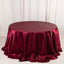 Satin 132" Round Tablecloth Burgundy - Stylish Seamless Table Cover