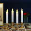 Set of 6 LED Window Candles Flickering White - Battery Operated Taper Candles with Gold Holders 10"