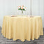 Premium Polyester 120" Round Tablecloth Champagne - Seamless 220GSM Wrinkle-Resistant Table Cover