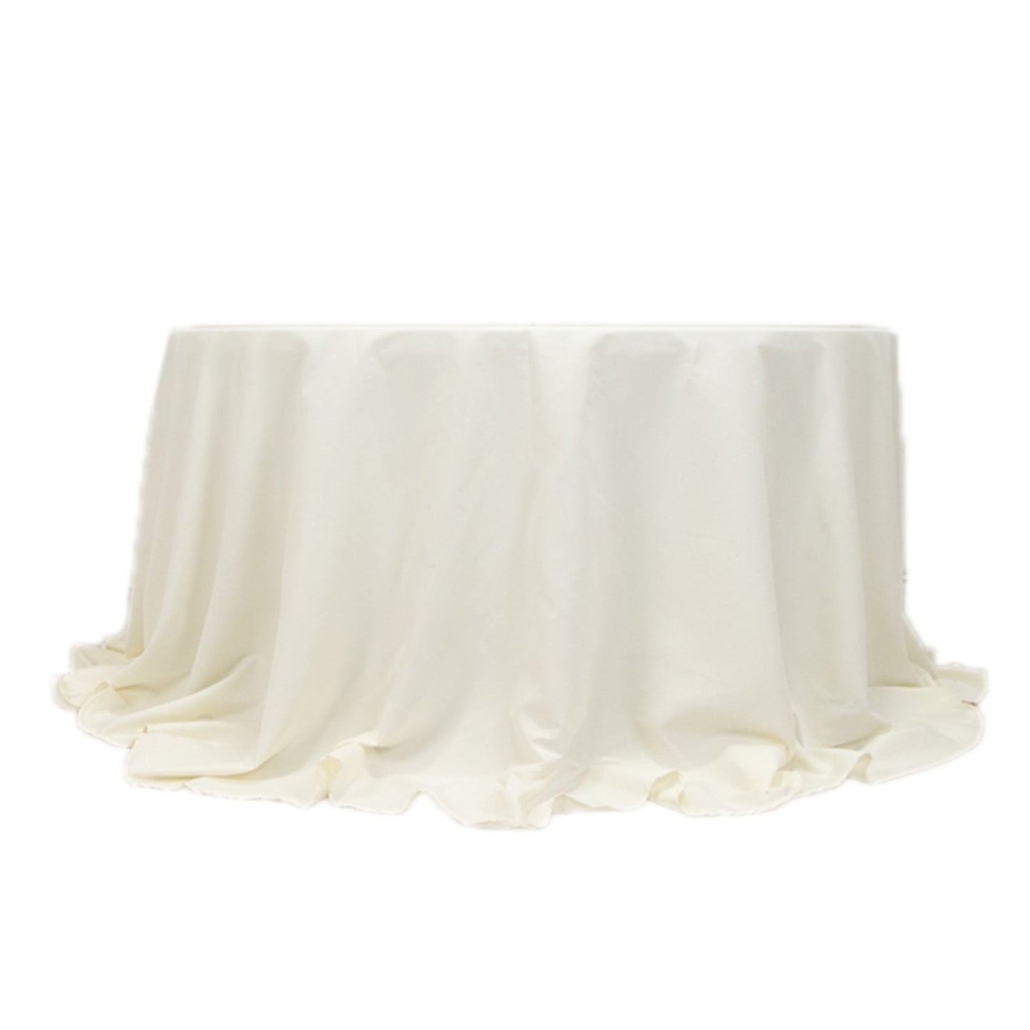 Cotton Blend 132" Round Tablecloth Ivory - Seamless Wrinkle-Resistant Table Cover
