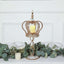 Metal Crown Spiral Pillar Candle Holder Stand Gold - Jeweled Votive Candle Centerpiece 18"