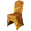 Crushed Velvet Spandex Banquet Chair Cover Fitted Slipcover Gold - Stretch 190GSM Slipcover with Foot Pockets
