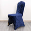 Crushed Velvet Spandex Banquet Chair Cover Fitted Slipcover Navy Blue - Stretch 190GSM Slipcover with Foot Pockets