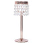 Crystal Beaded Chandelier Metal Candle Holder Rose Gold - Sophisticated Pillar Tealight Stand 12"