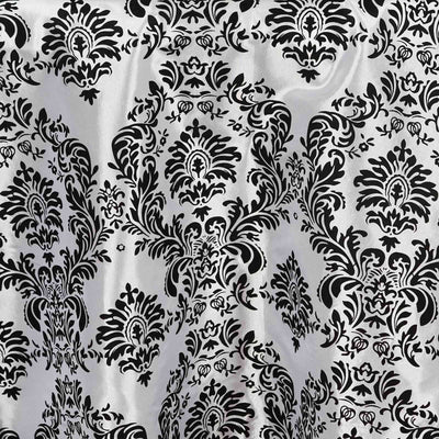 Taffeta Flocking 12"x108" Table Runner Black Damask - Stylish Table Accent