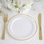 10-Pack Plastic Dessert Plates White with TrÃ¨s Chic Gold Rim - Disposable Plates for Parties 8"