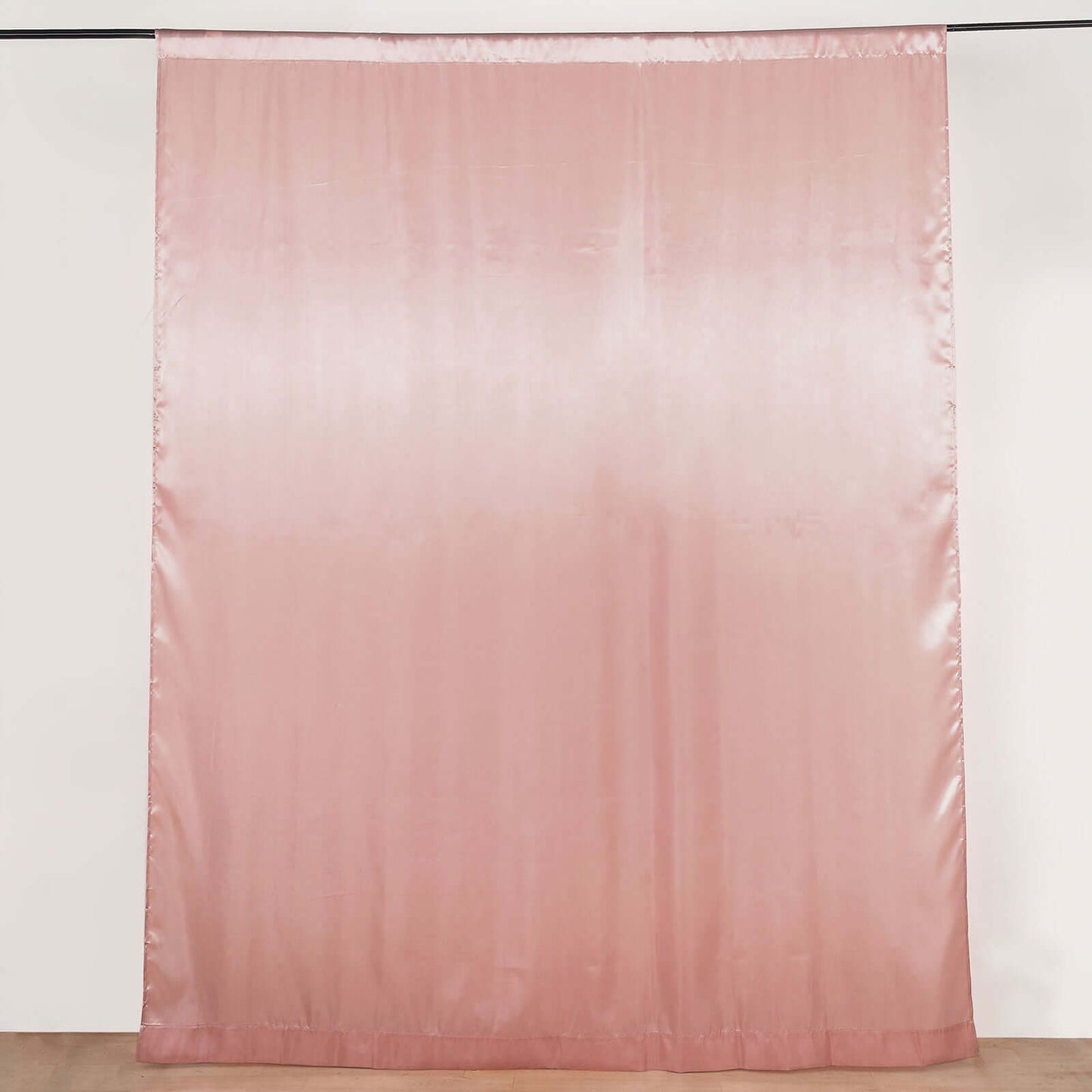 8ftx10ft Dusty Rose Satin Event Curtain Drapes, Backdrop Event Panel