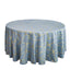 Polyester 120" Round Tablecloth Dusty Blue with Gold Foil Geometric Pattern Wrinkle-Resistant Seamless Table Cover