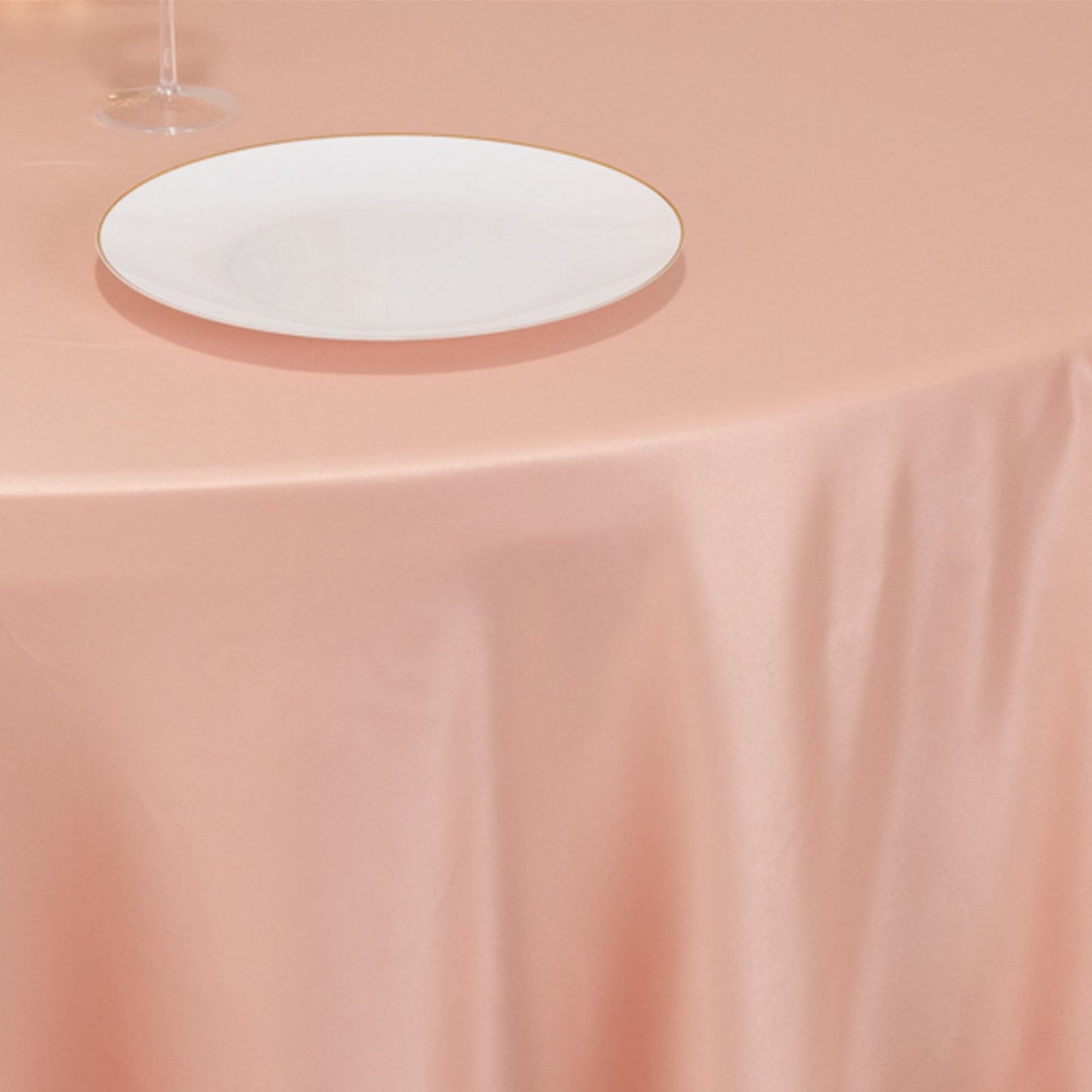 Lamour Satin 120" Round Tablecloth Dusty Rose - Seamless Table Cover with Soft Tempered Sheen