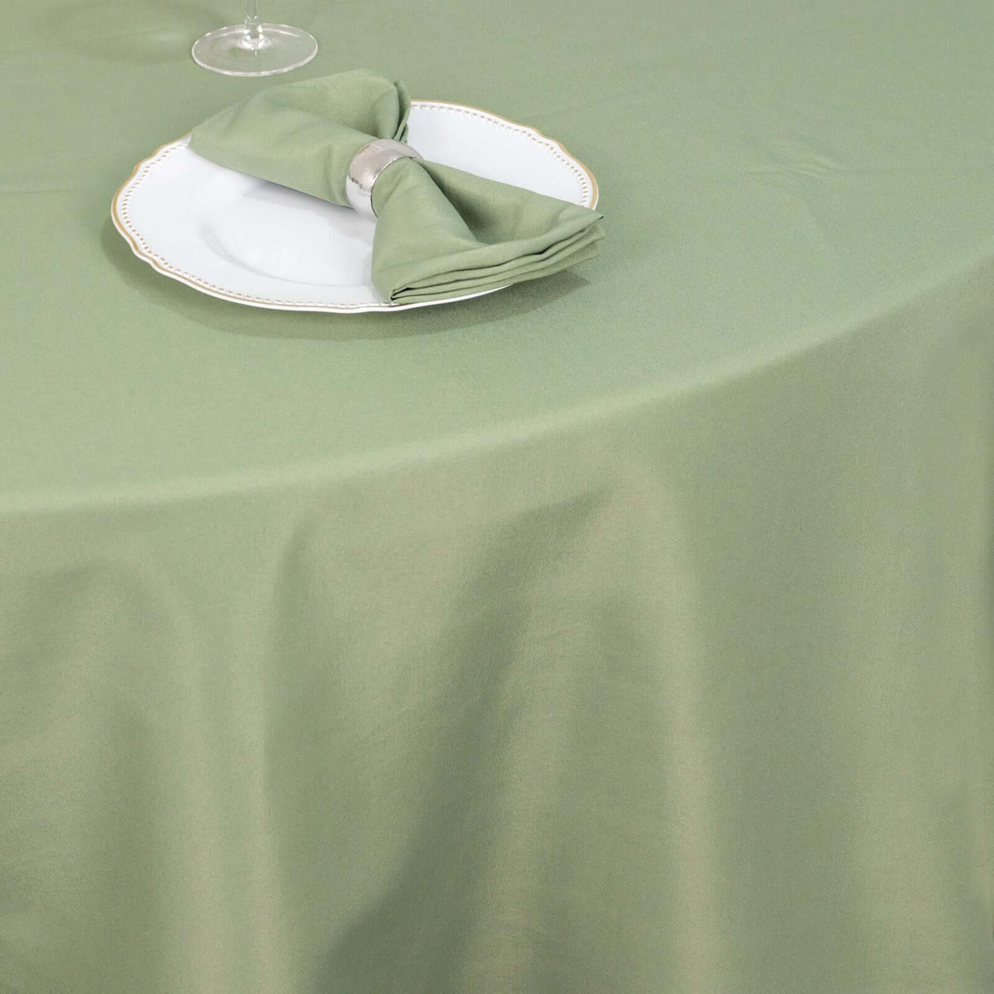 Premium Polyester 90" Round Tablecloth Dusty Sage Green - Stain and Wrinkle-Resistant Design with 220GSM Thickness Table Cover