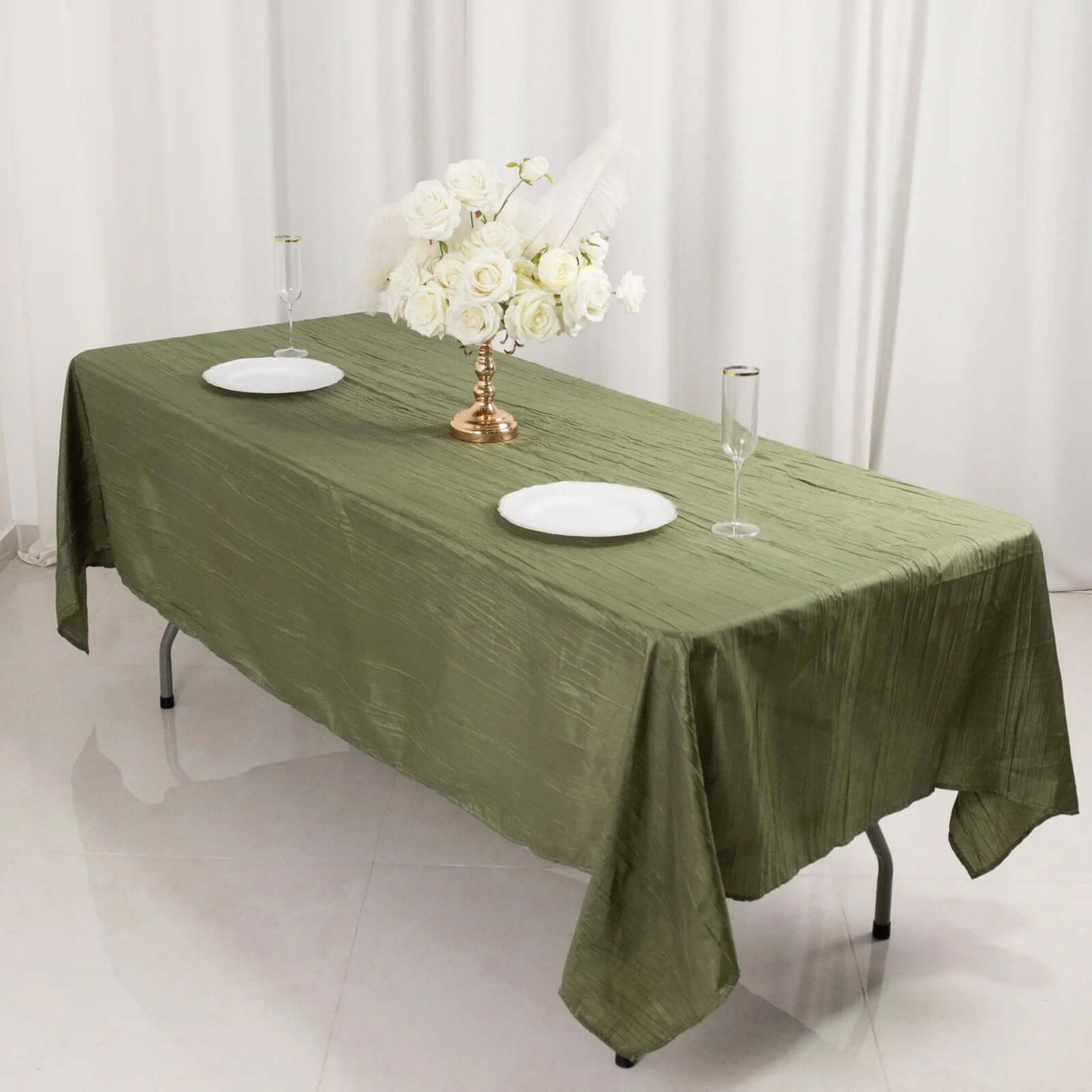 Premium Polyester 120" Round Tablecloth Dusty Sage Green - Seamless 220GSM Wrinkle-Resistant Table Cover