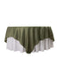 Taffeta 90"x90" Table Overlay Square Tablecloth Dusty Sage Green - Accordion Crinkle Table Cover