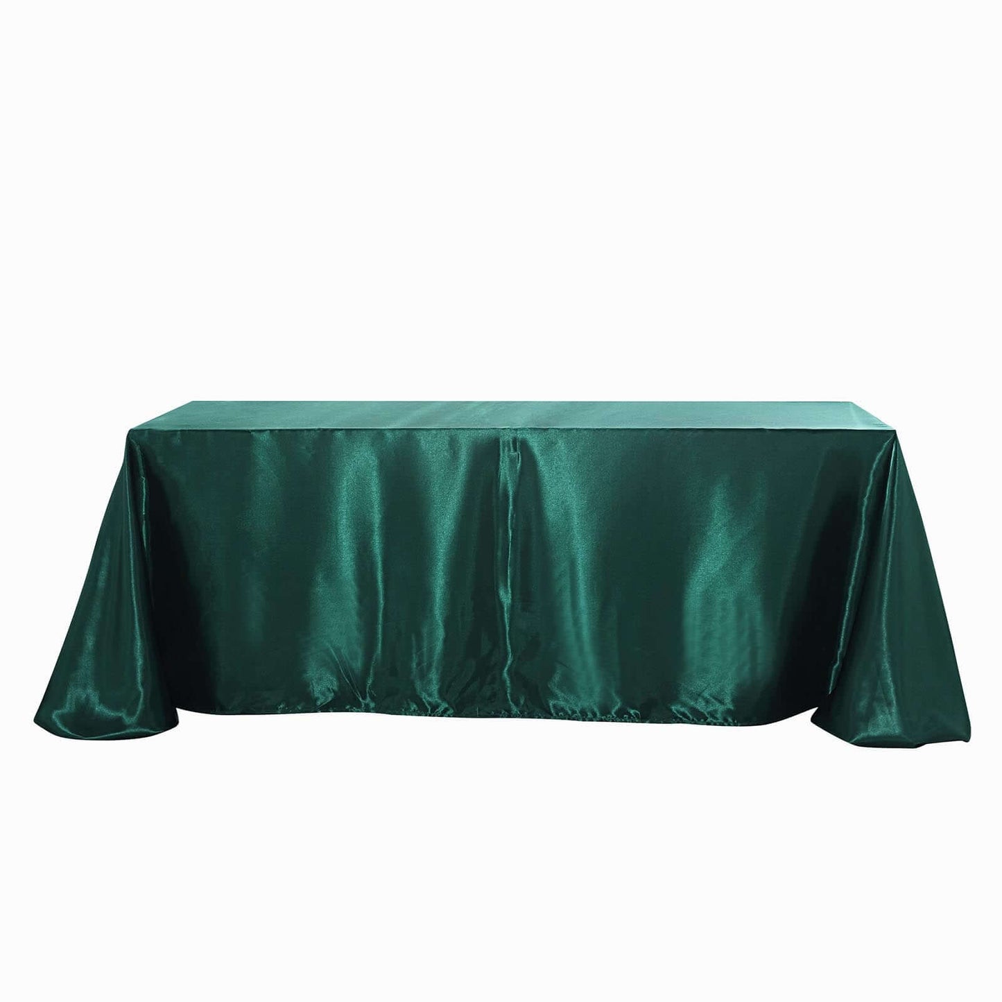 Satin Rectangular 90"x156" Tablecloth Hunter Emerald Green - Seamless Table Cover