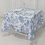 Polyester 70"x70" Square Tablecloth White - Blue French Toile Pattern for Sophisticated Settings