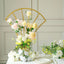 Metal Table Centerpiece Gold Scalloped Fan Shape Design - Wedding Floral Display Flower Frame Stand 32"