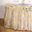 Metallic Foil Fringe Table Skirt Champagne with Self Adhesive Backing - Durable Tinsel Skirt for Parties 30"x9ft