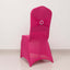 Spandex Chair Cover with Silver Rhinestone Buckled Sash Band Fuchsia - Stretch Fitted Slipcover