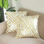 Set Of 4 18" White Gold Foil Geometric Print Throw Pillow Covers, Velvet Square Sofa Cushion Covers